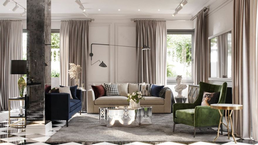 现代主义与装饰艺术风格公寓室内布置丨Angelina Rudenok,Ирина Артюшина-8