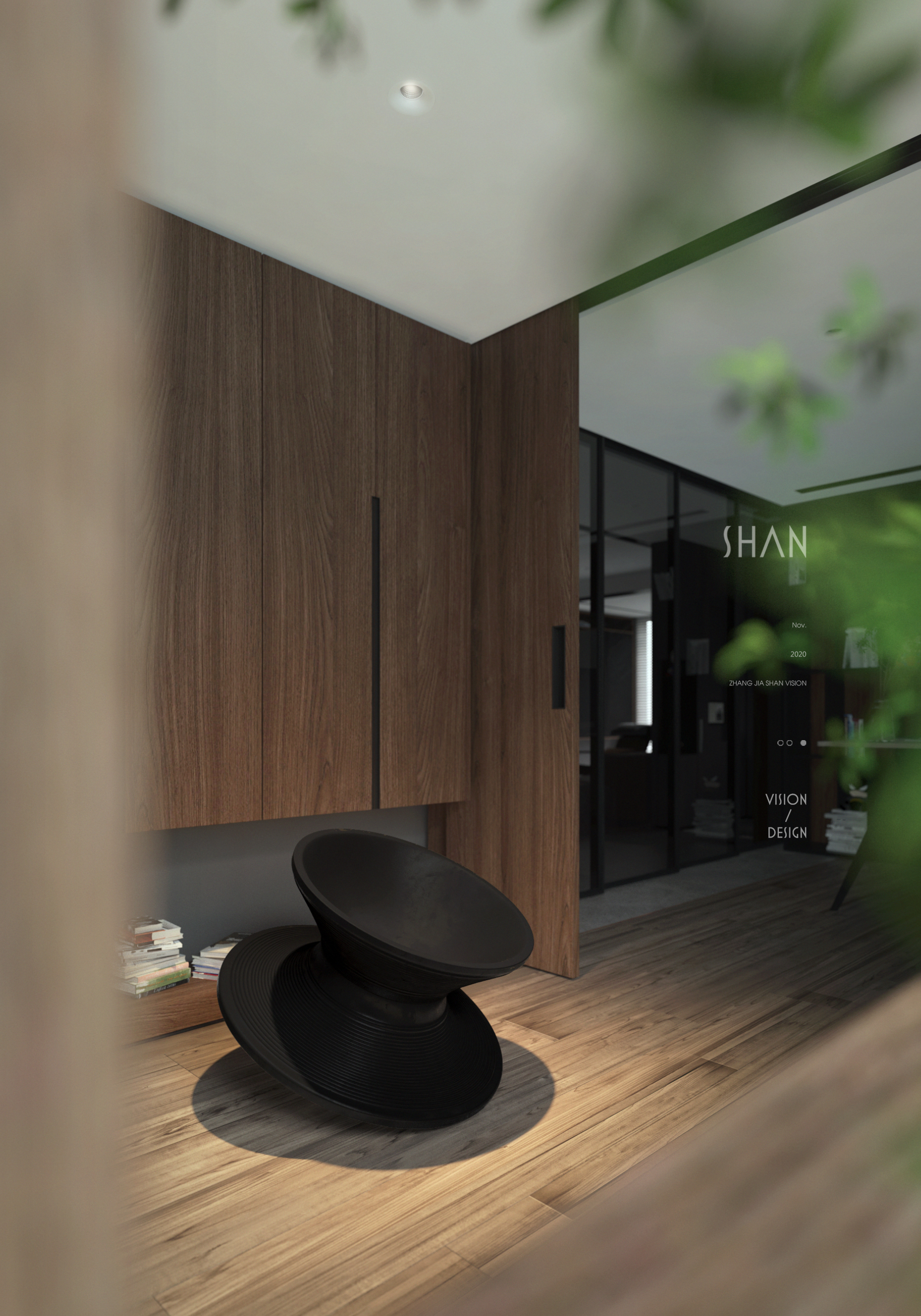 暗调魅力 | SHAN 打造单身住宅设计-12