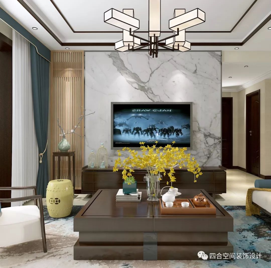 太原滨河果岭新中式家居设计，古韵美现代风-5