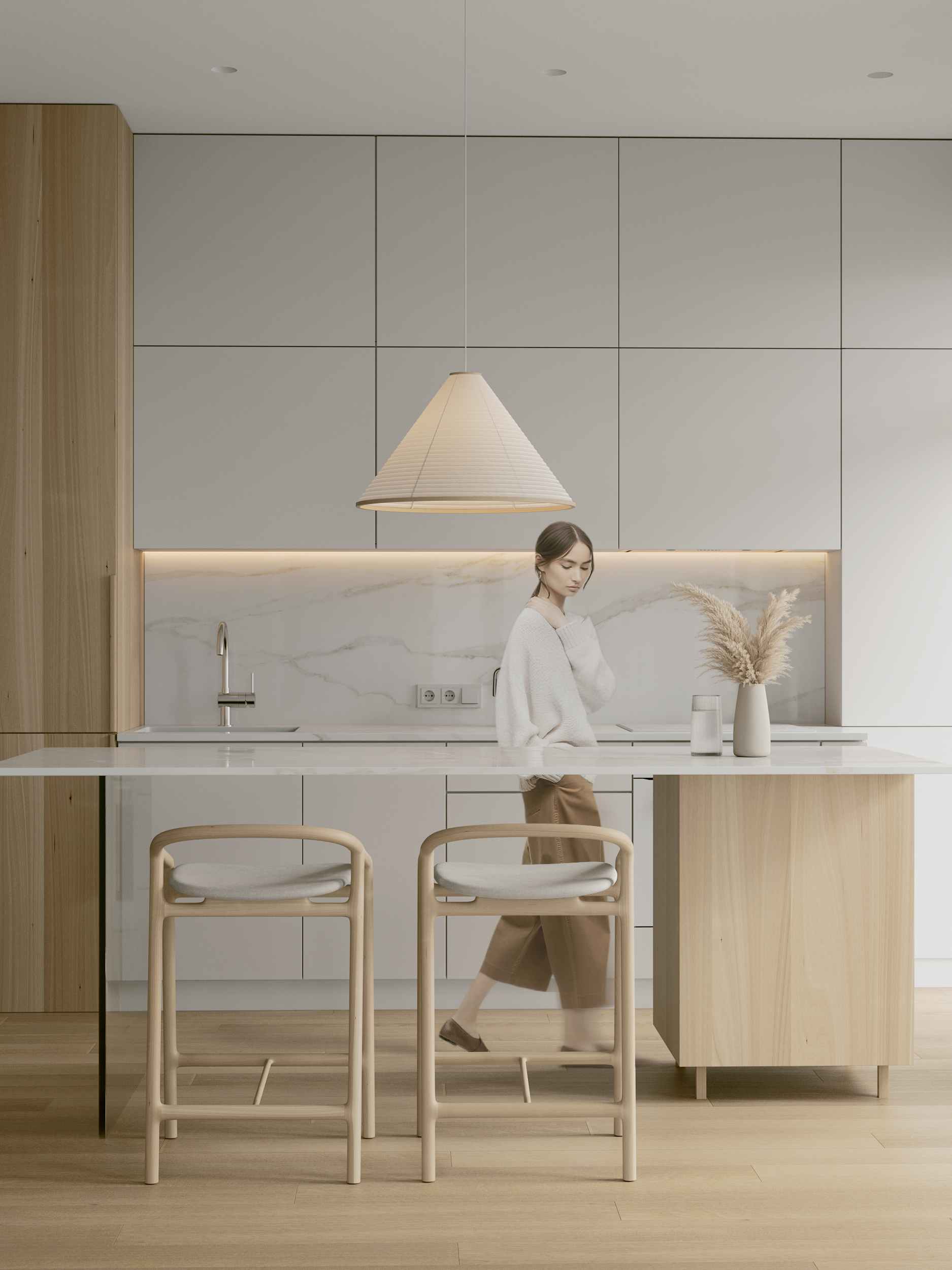 极简室内设计；极简室内风格（注：Minimal Interior常见指室内空间呈现极简主义的设计或风格，两种表述侧重点略有不同，可根据具体语境选择，若仅从最宽泛理解，极简室内设计更合适） 丨俄罗斯莫斯科丨Andrey Popov-9