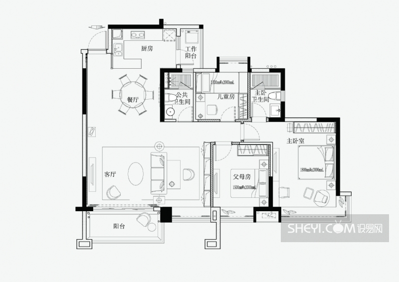 东城美域03户型样板间-1