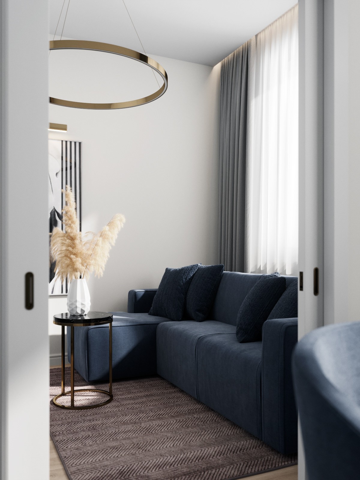 圣彼得堡 58 平米现代小公寓 | 精致简约的艺术空间-3