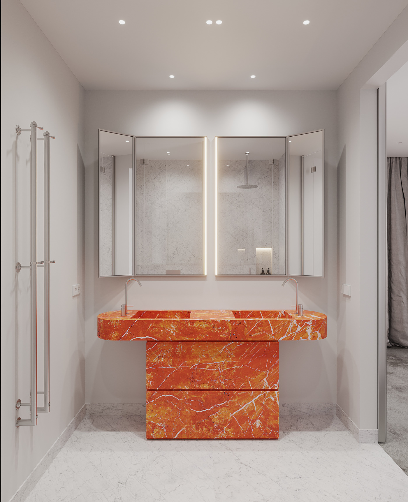 90㎡极简风公寓设计 这也太高级了吧-20