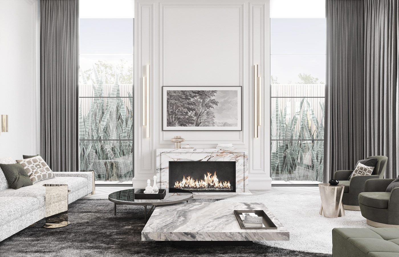 浅色系别墅设计-5