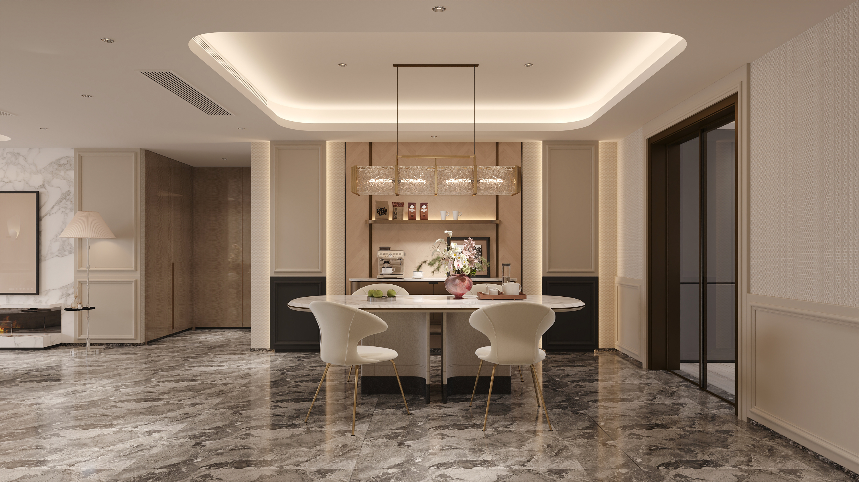 沈阳  雅颂阁145㎡  港式轻奢效果表现-7