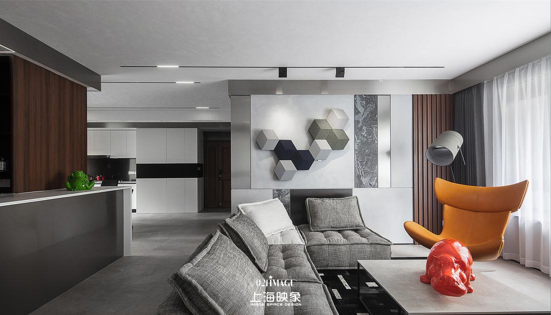 极简黑白灰,不锈钢与岩板的完美融合丨河马装饰-15