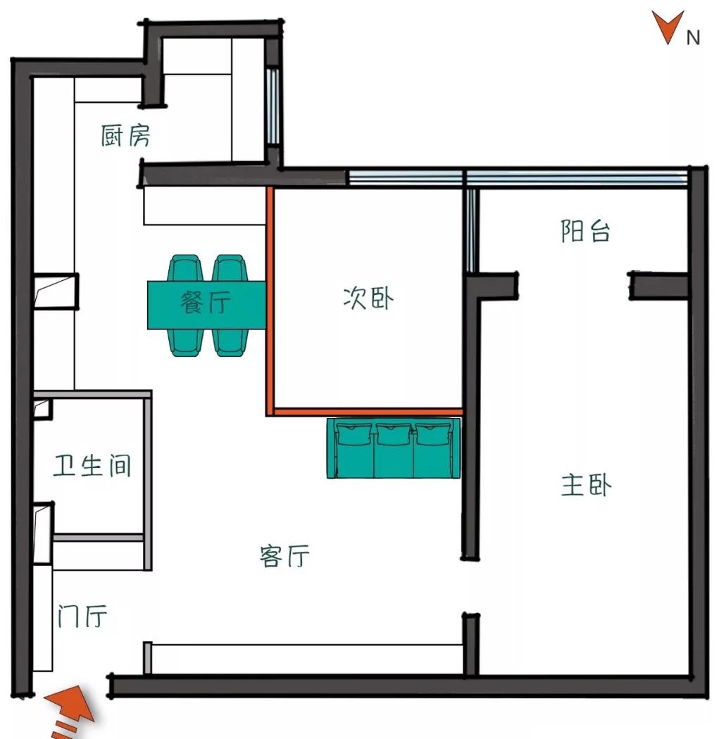 玖雅甘棠设计 | 一居变两居，儿童房与厨房设计是亮点-16