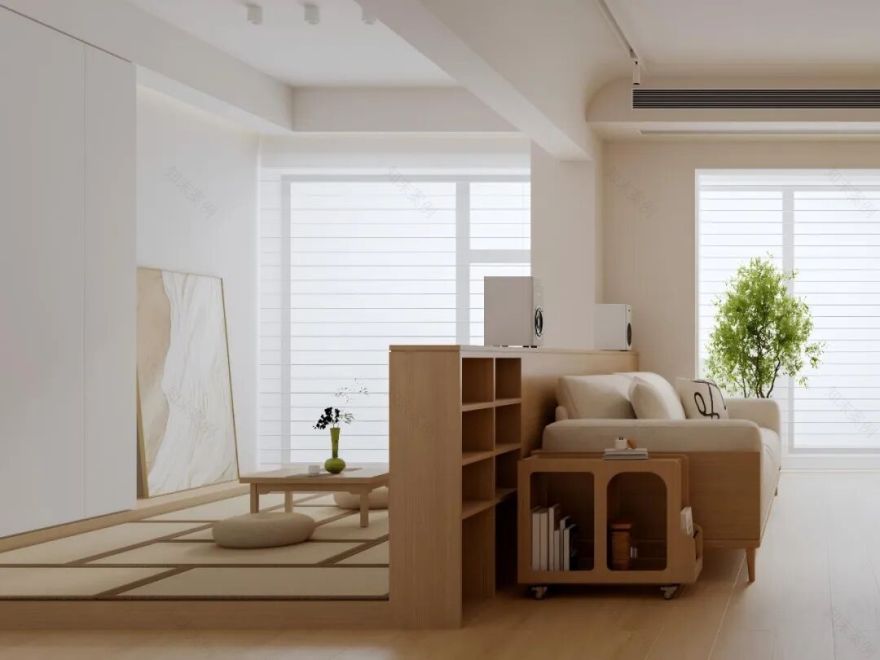 原木与极简的对话:100㎡的家,藏着一个会呼吸的家庭影院-4