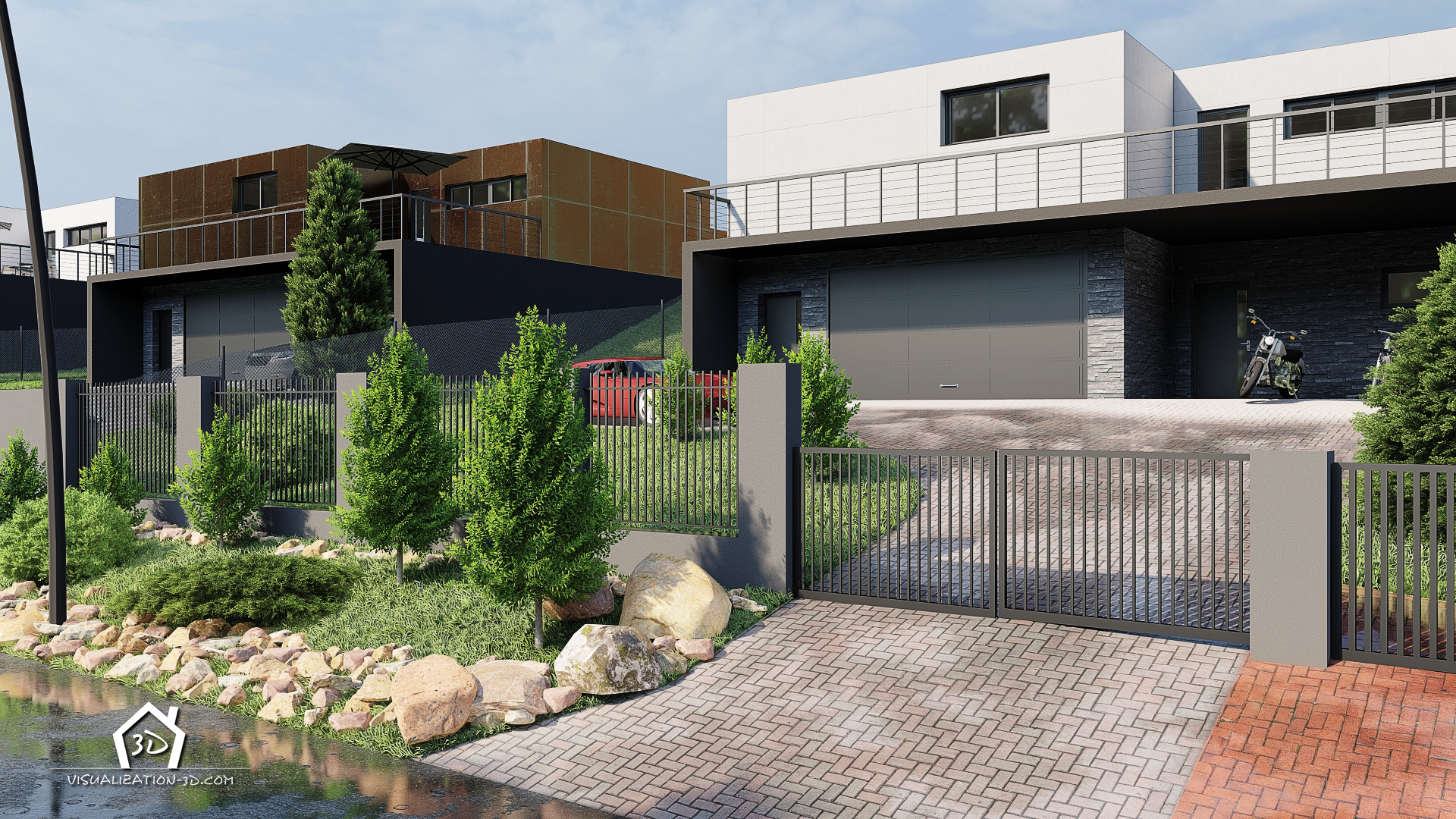 豪华现代别墅外观-11