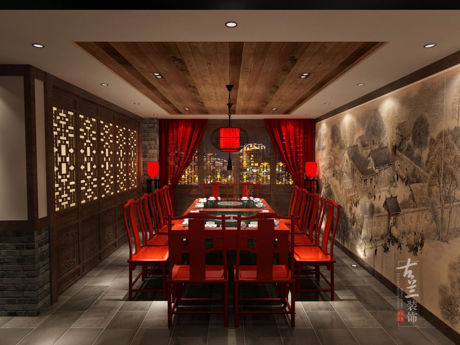 成都春熙里老火锅店(春熙总店)——成都老火锅店装修设计成都火锅概念店设计-10
