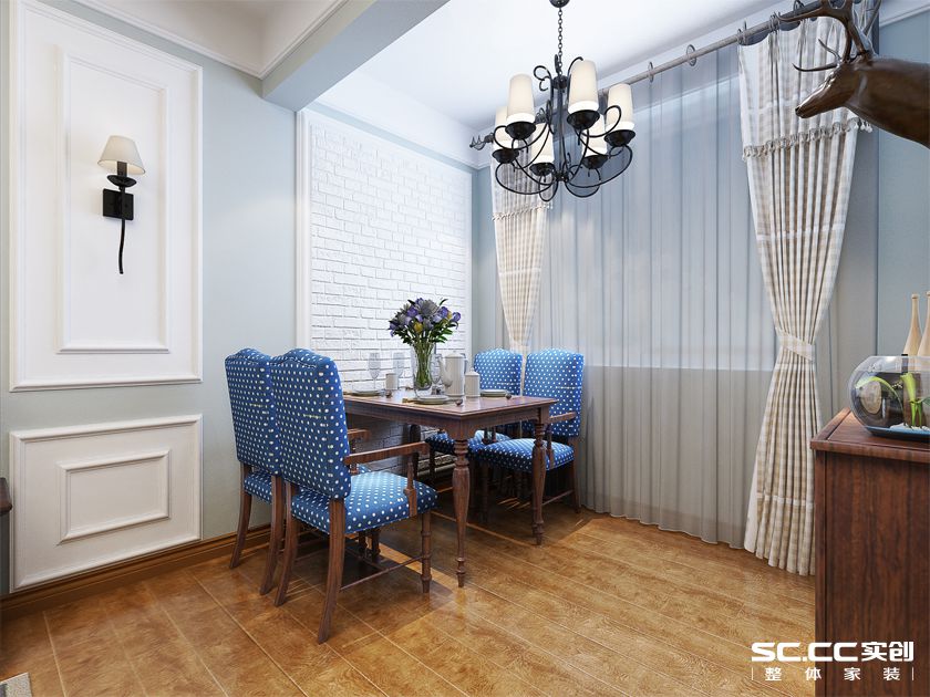 【上海实创装饰】恒文星尚湾90平二居美式乡村风-15