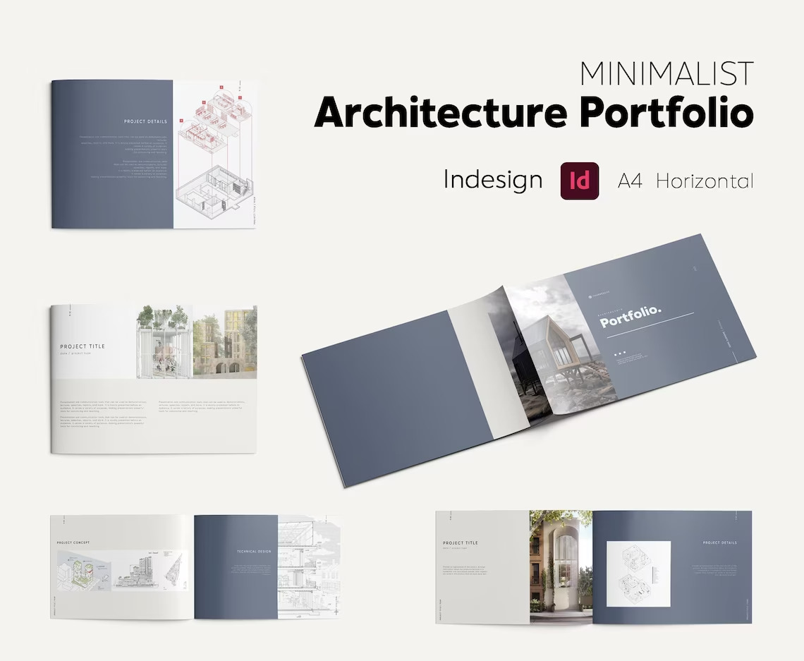 Minimalist Architecture Portfolio Template - A4-0