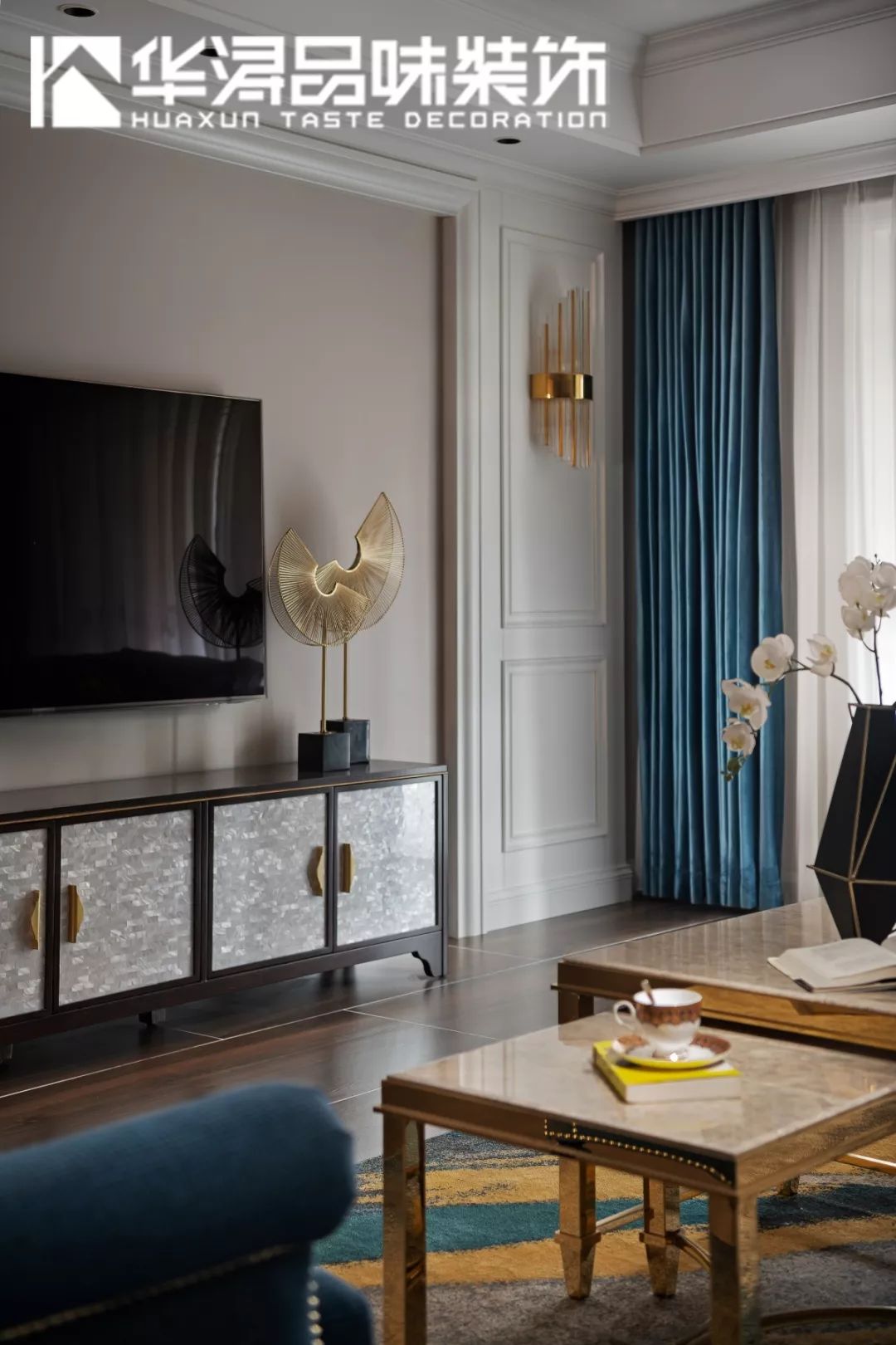 美式轻奢三口之家,流动的溢彩空间设计-27