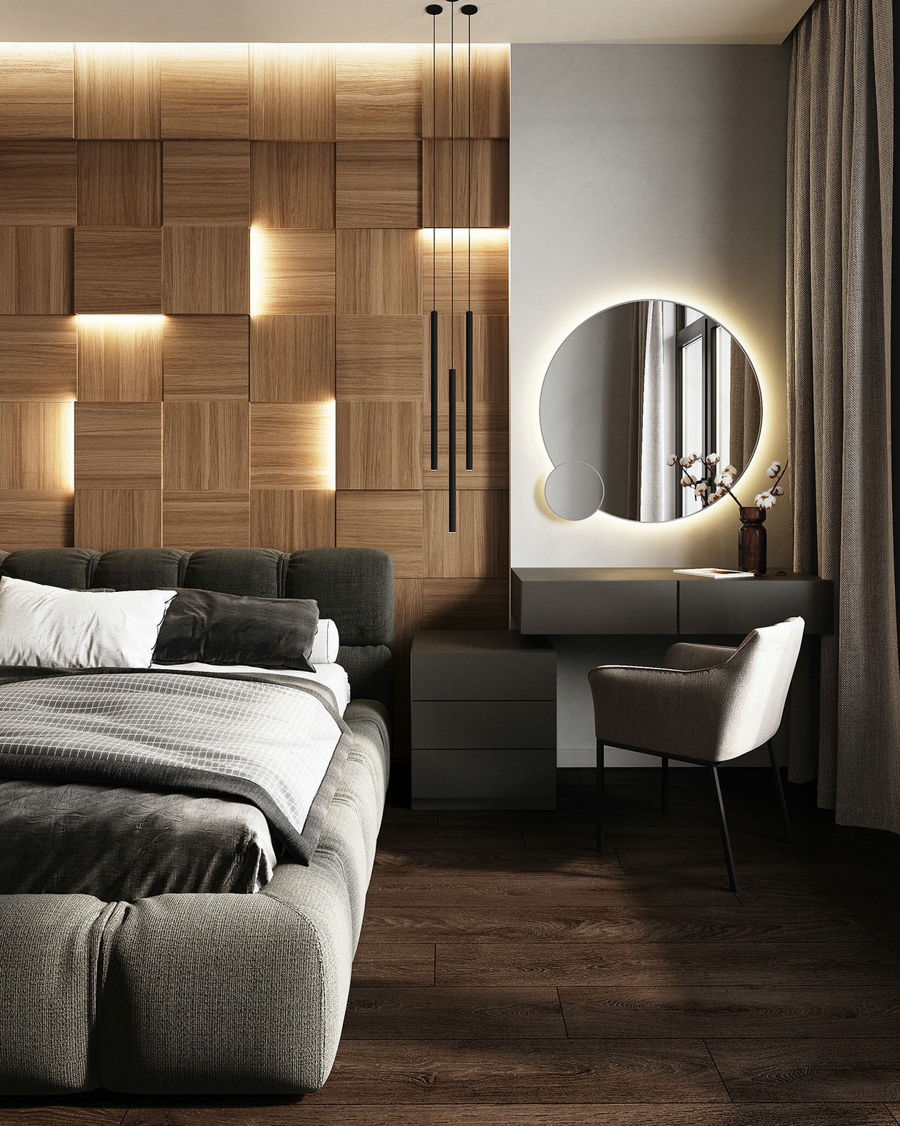 莫斯科87㎡ 暗色系空间设计-11