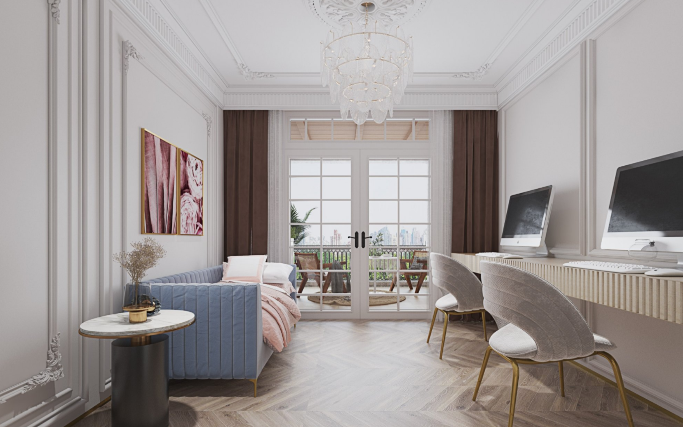 法式浪漫满溢的巴黎公寓设计丨法国巴黎-14