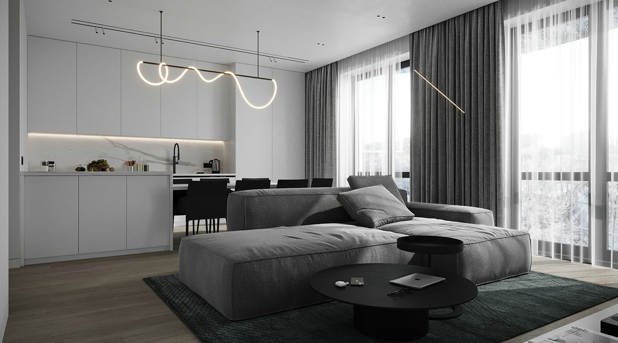 高级灰色系公寓-5