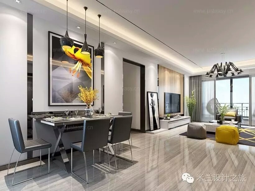 简约灰色调现代客厅设计案例-17