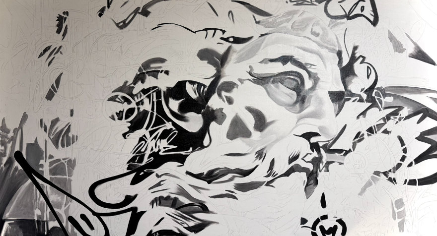 现代室内手绘油画涂鸦项目丨阿联酋-2