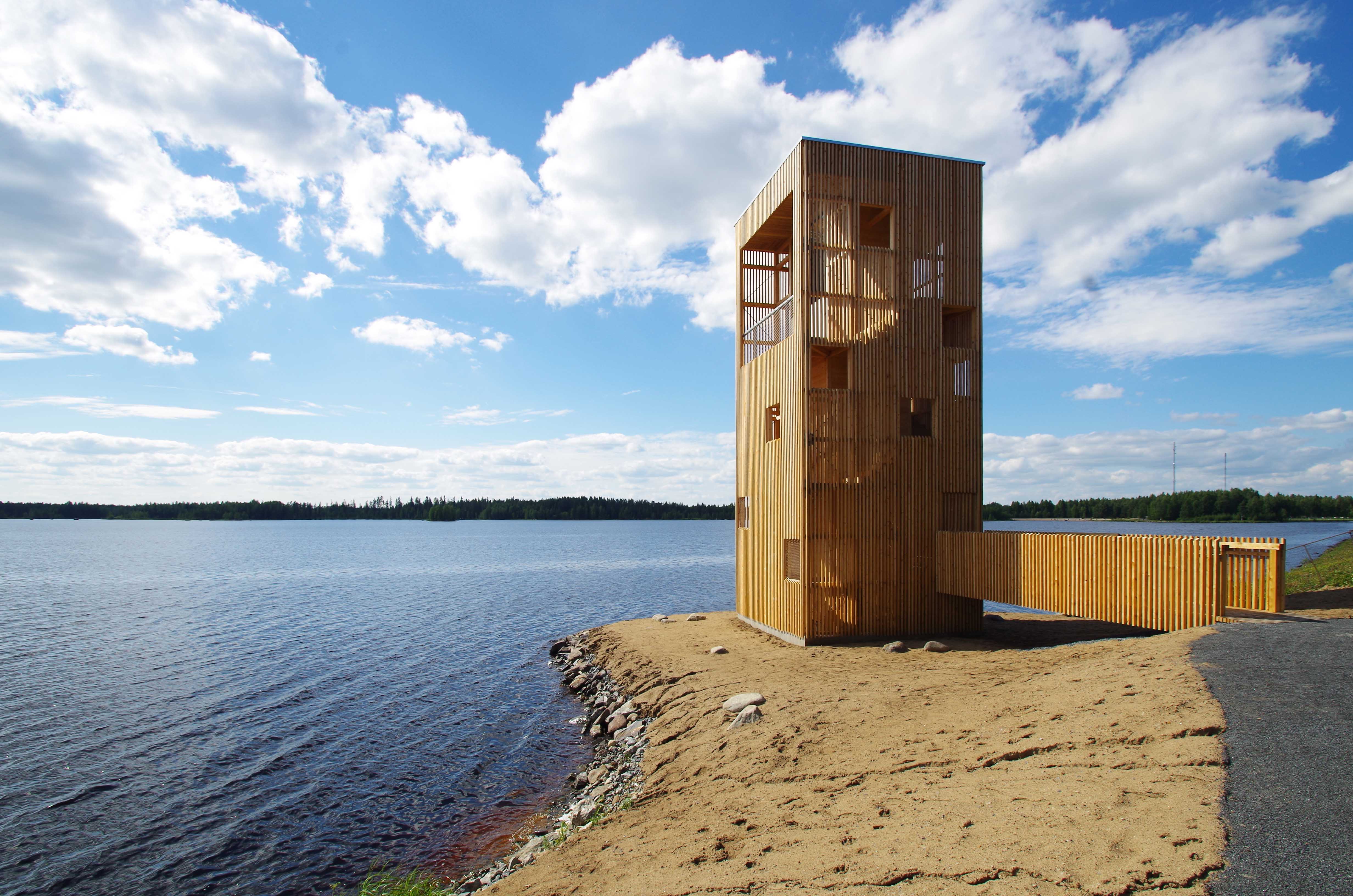 芬兰 Sein joki 市潜望镜塔——木构观景新地标-19