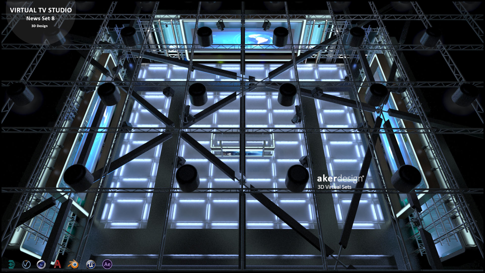 虚拟电视演播室新闻布景 8-18