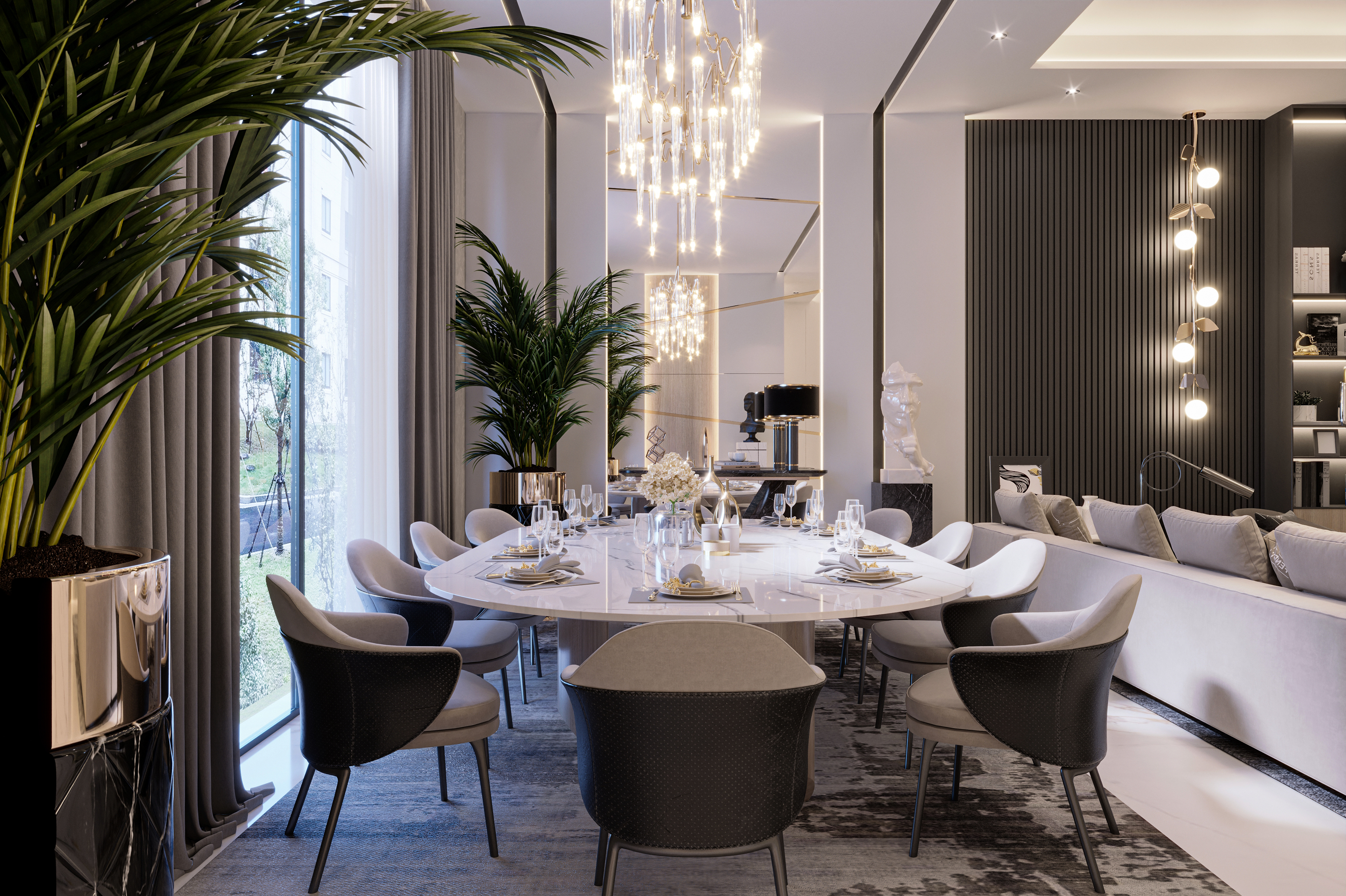 luxury modern living & dining space-4