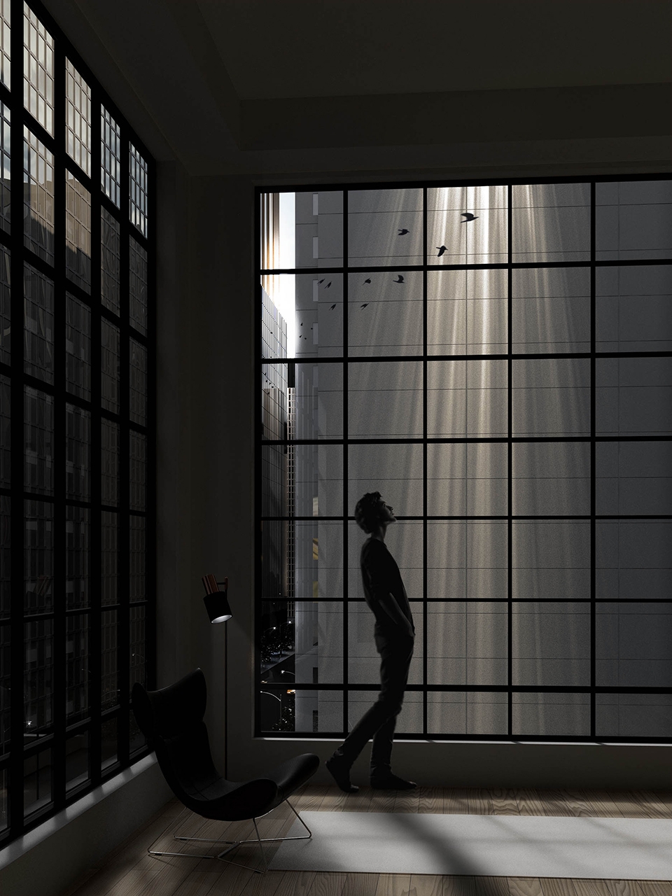 纽约高楼上的“太阳奇迹”·Helio Ray 灯光装置-4