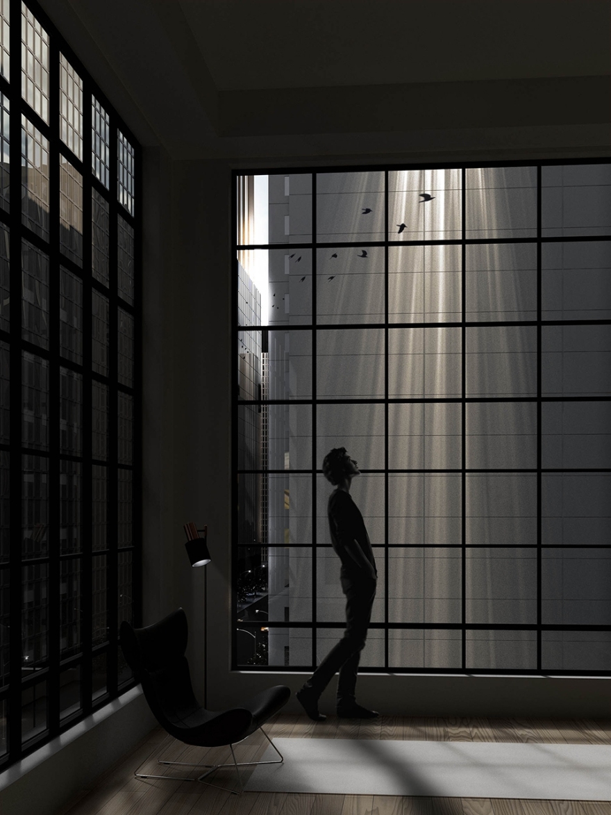 纽约高楼上的“太阳奇迹”·Helio Ray 灯光装置-4