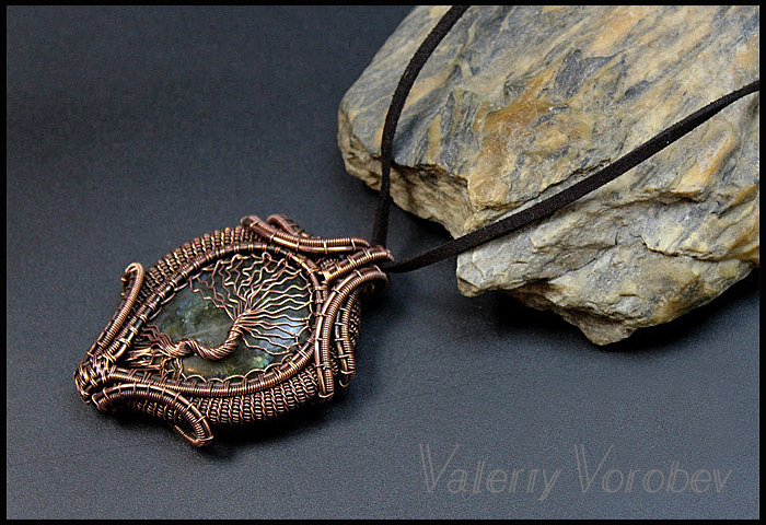 “手工铜线缠绕树形吊坠制作教程”-10