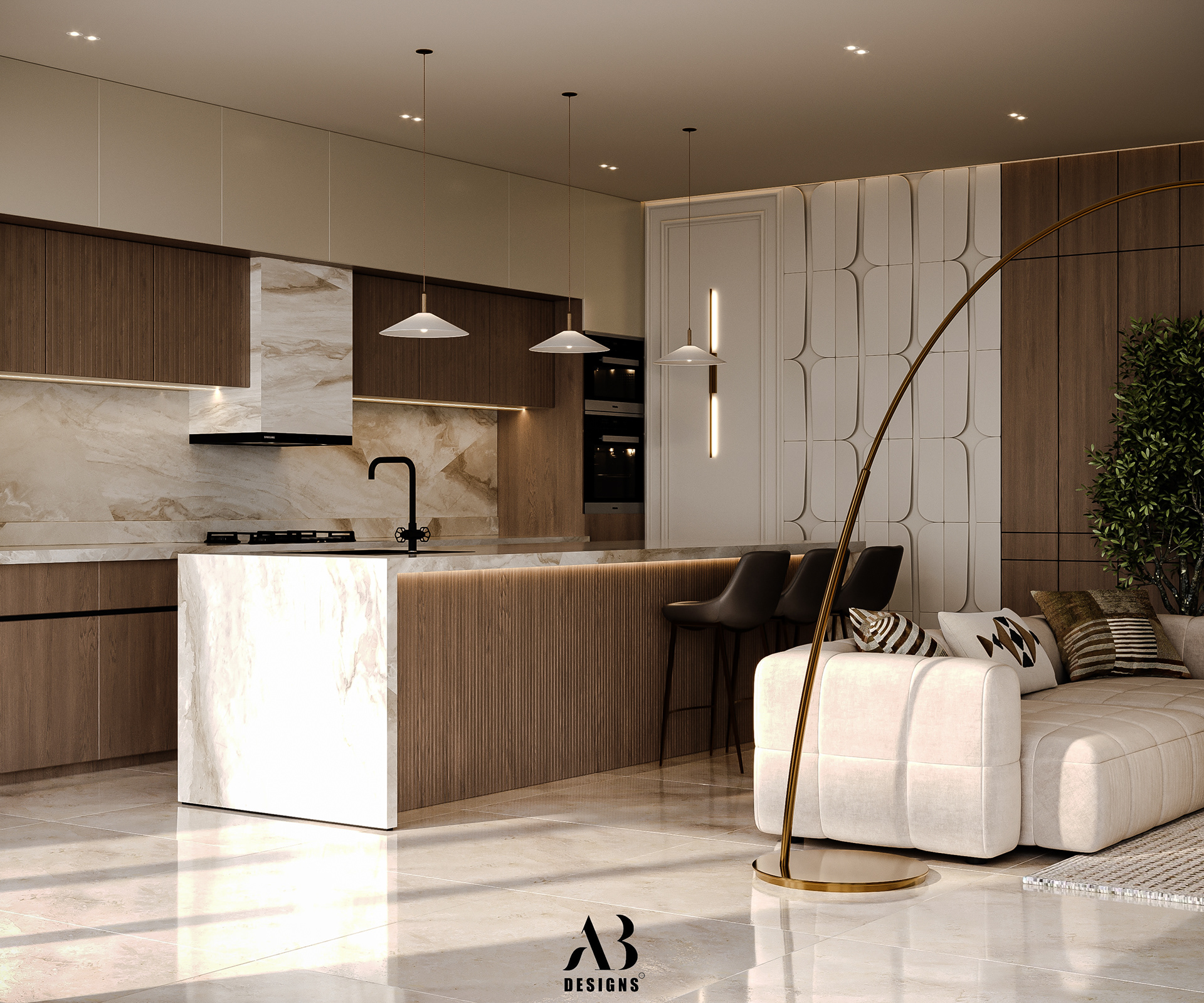 家庭礼堂与餐厅

注：原内容 Dinning 拼写有误，正确的是 Dining  丨巴林丨Ahmed Basiouny（AB Design Studio）-8