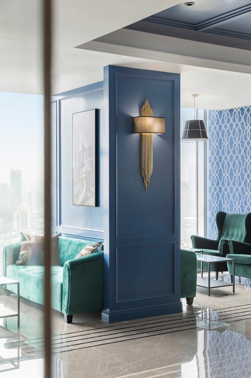 黄铜 复古蓝,营造现代精致空间 太合南方设计-33