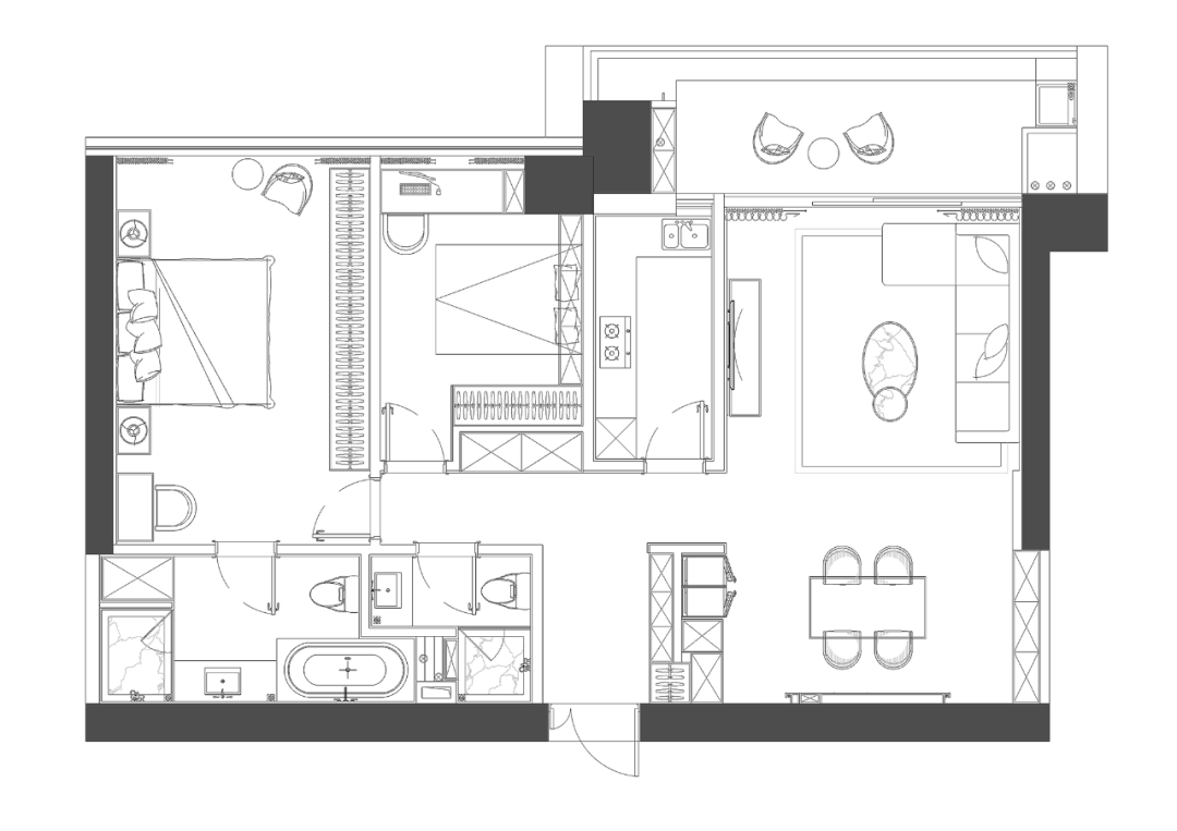漾设计：125㎡现代住宅，高级灰+雾霾蓝，温柔高级的空间！-54