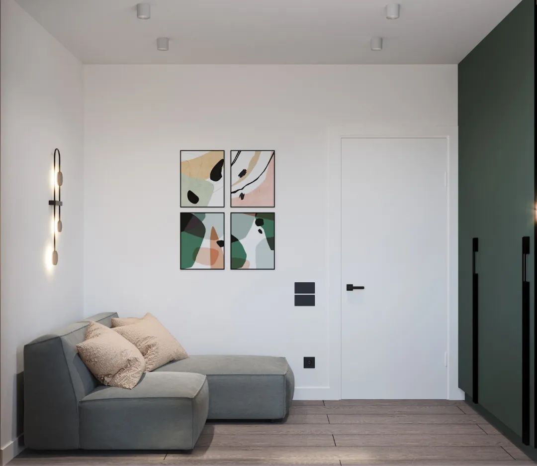 现代优雅的 68㎡一居室-22