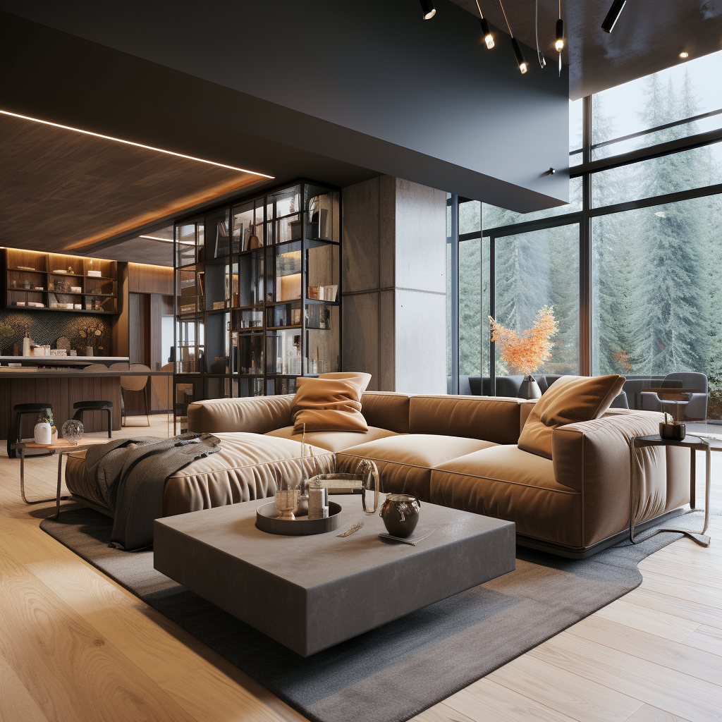 潮流工业风客厅设计-17