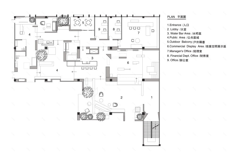 陶瓷瓷砖概念展示店的园林空间设计-30