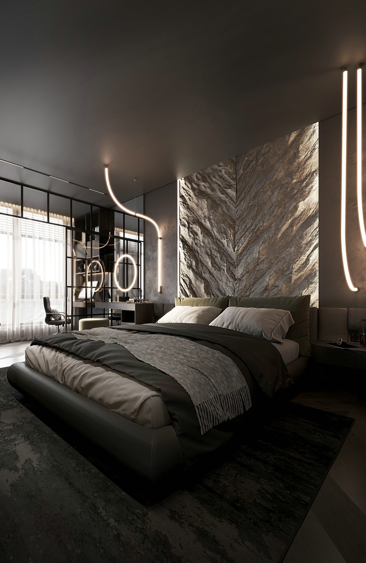 90㎡高级黑室内设计-10