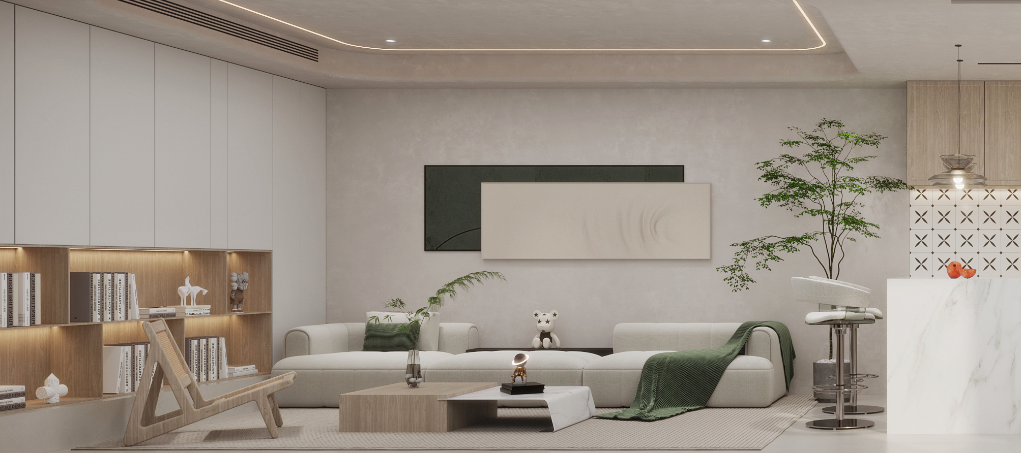  案例更新 300㎡上海别墅 现代奶油风-2