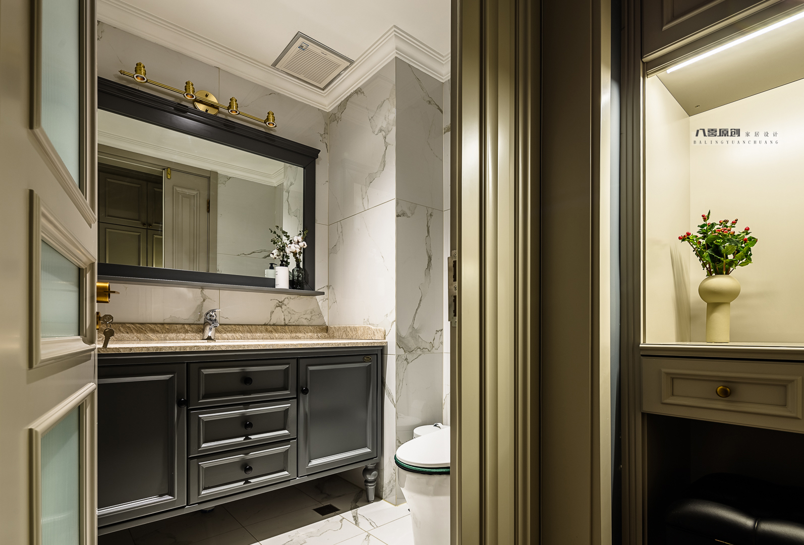 暖享时光 | 淄博颐丰花园 175㎡美式复古风全案设计-35