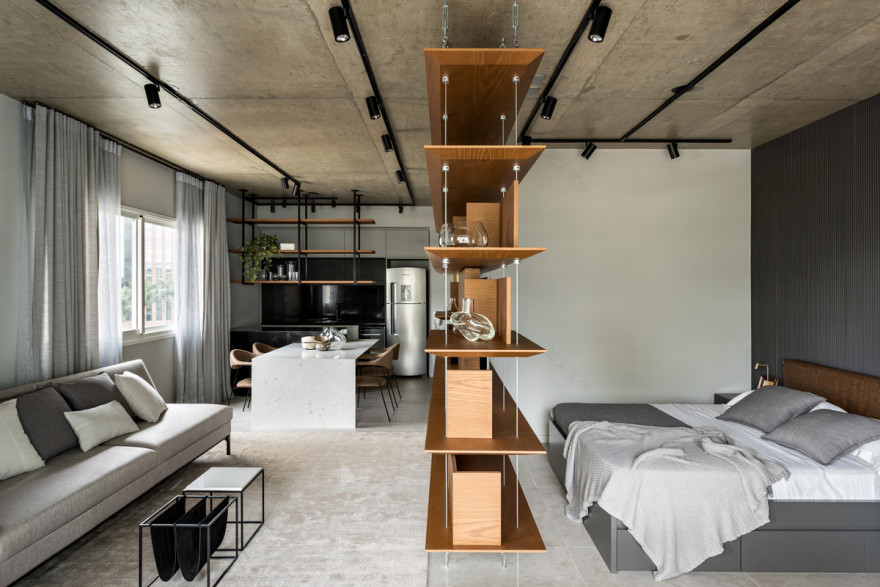 简约实用,圣保罗 70 平米单身公寓设计-6