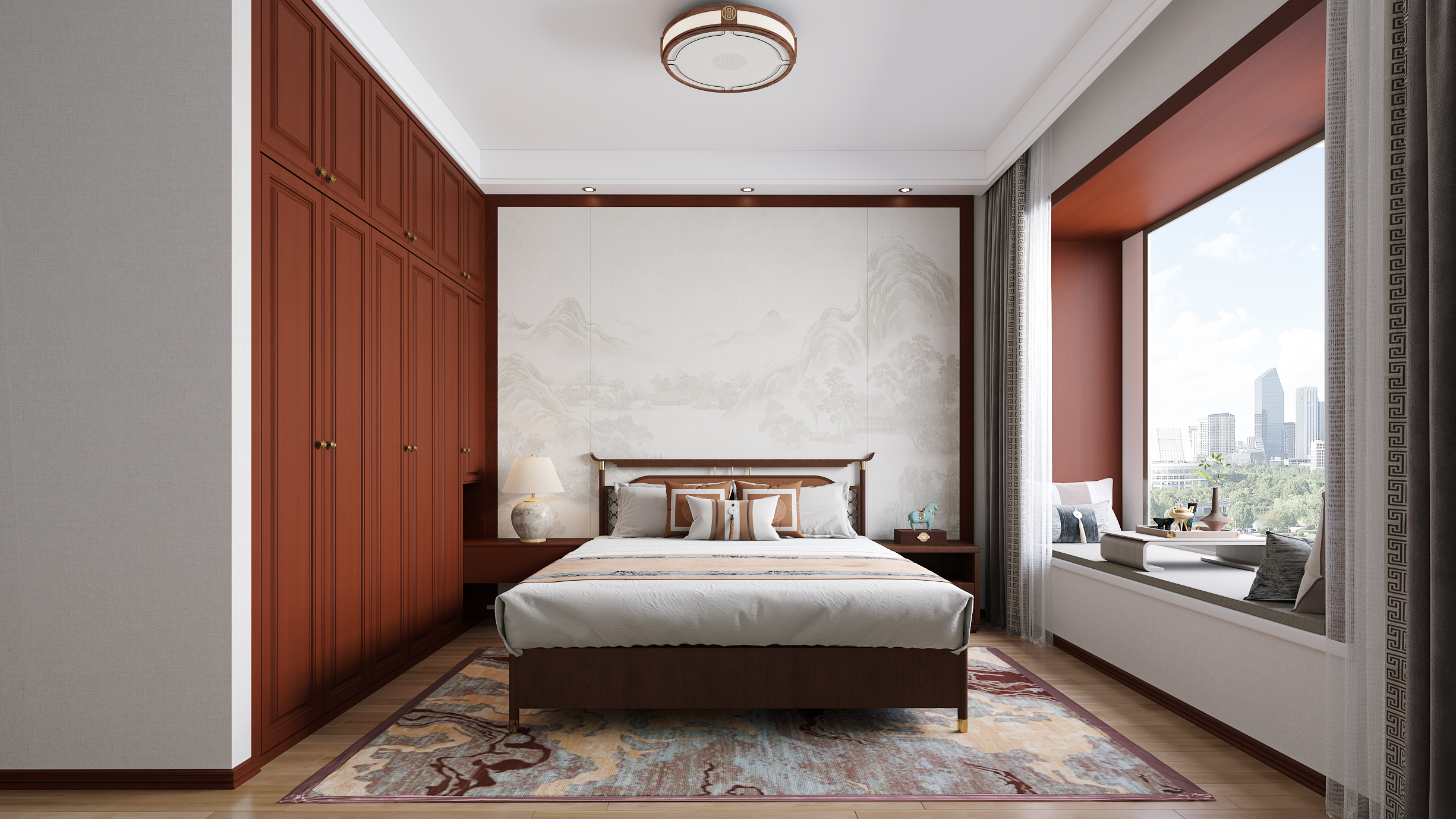 红木老中式家装设计-11