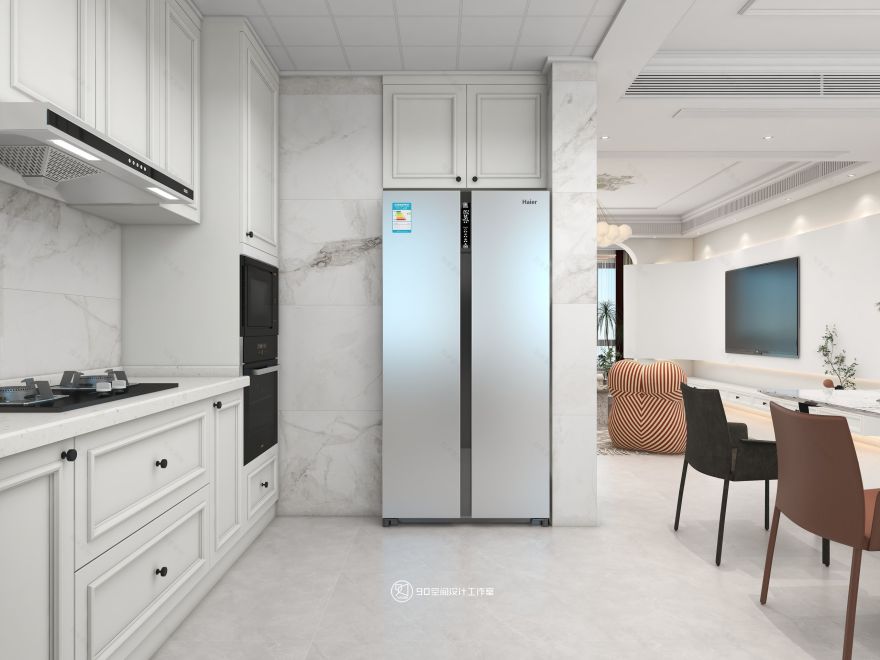 125㎡法式风,寻找家中氛围感丨90空间设计-24