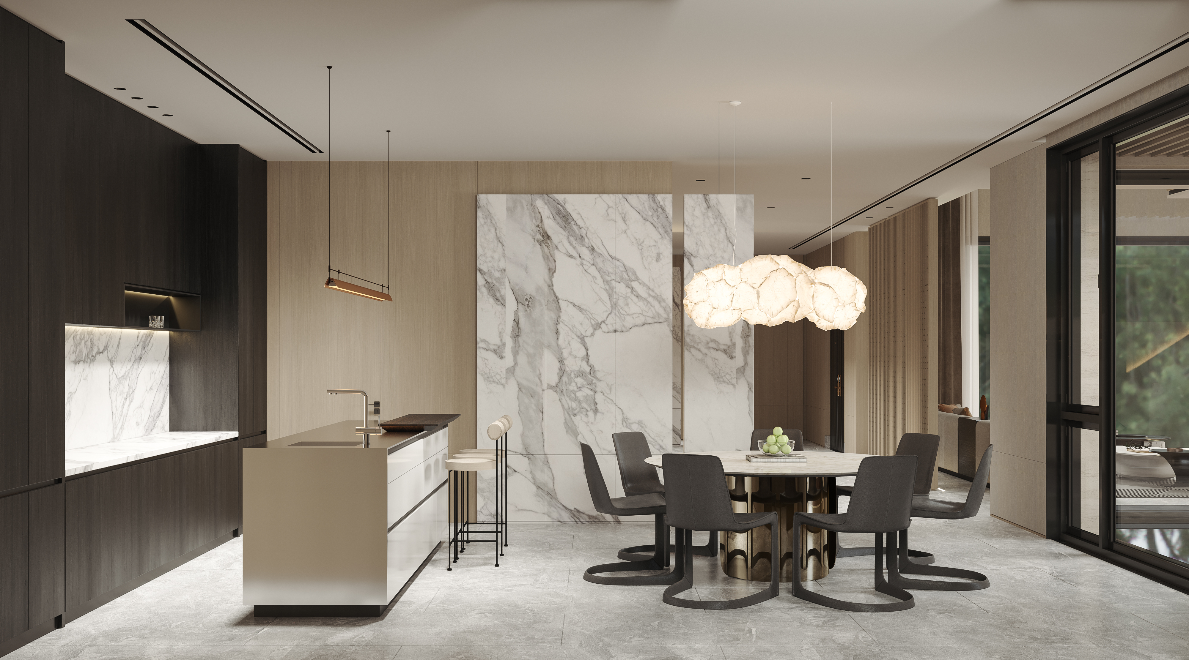 现代别墅客餐厅-26