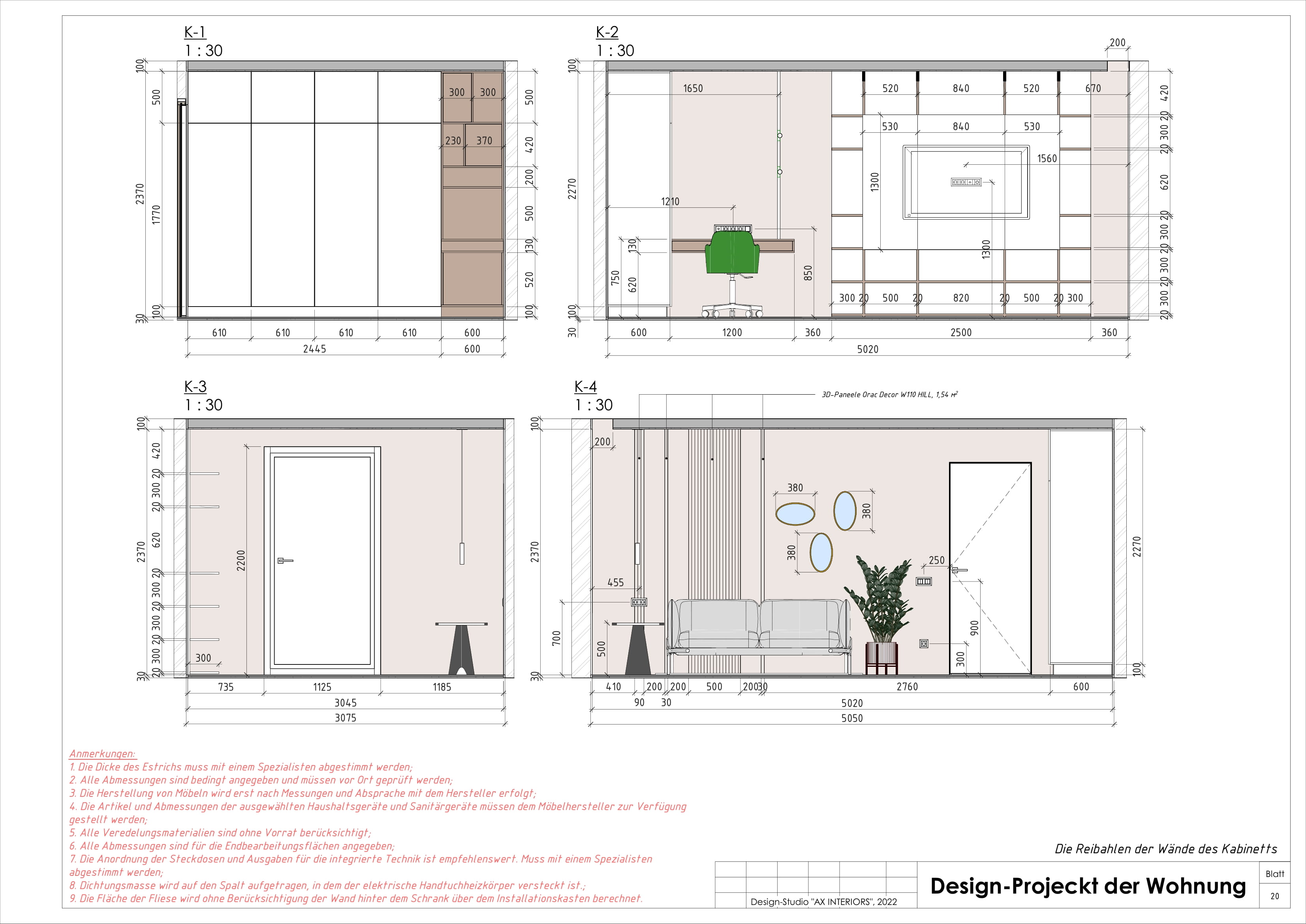Drawings of an apartment in Germany-19