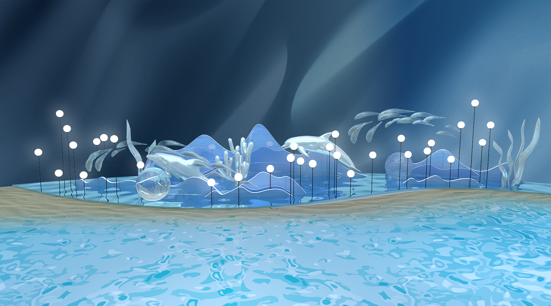 ocean海洋风格艺术馆美陈-4