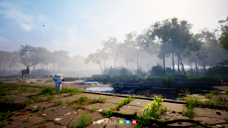 Waste roads and deer场景制作-9