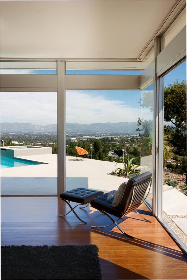加州恩西诺山现代住宅，180 度圣费尔南多河谷盆地景观-11