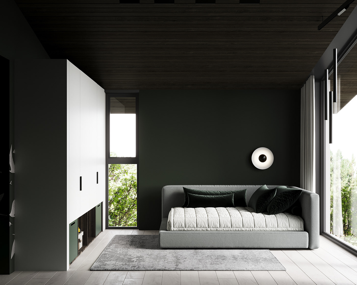 意式黑灰轻奢风室内设计-37