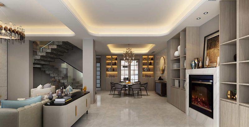 太和玫瑰庄园现代复式，金属线条打造高级灰白空间-4