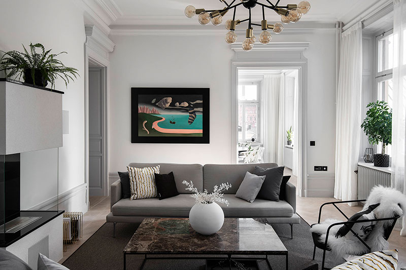 斯德哥尔摩优雅公寓 | 灰色调的精致魅力-22