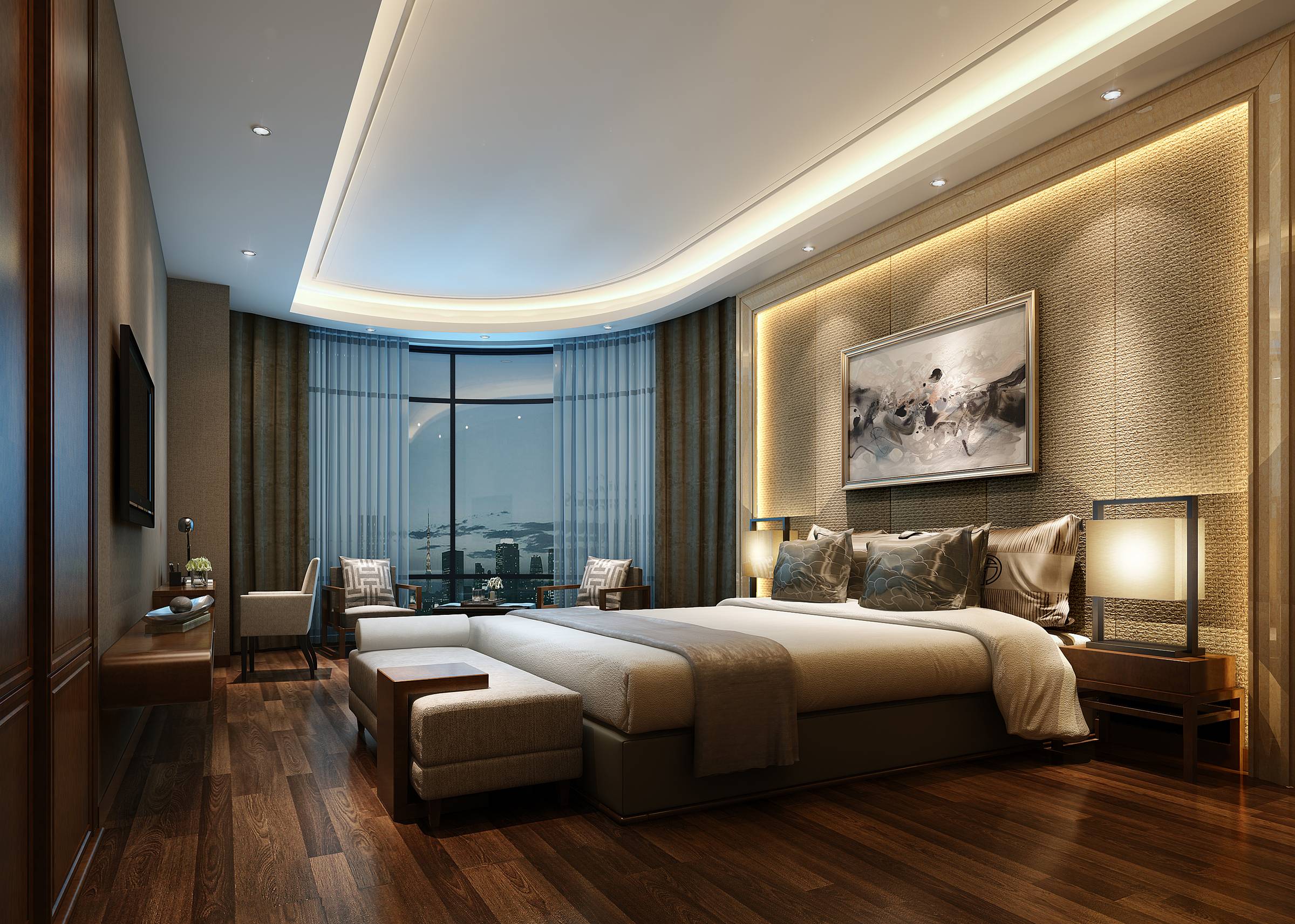 新中式 中式古典 奢华家装别墅样板房-6-34