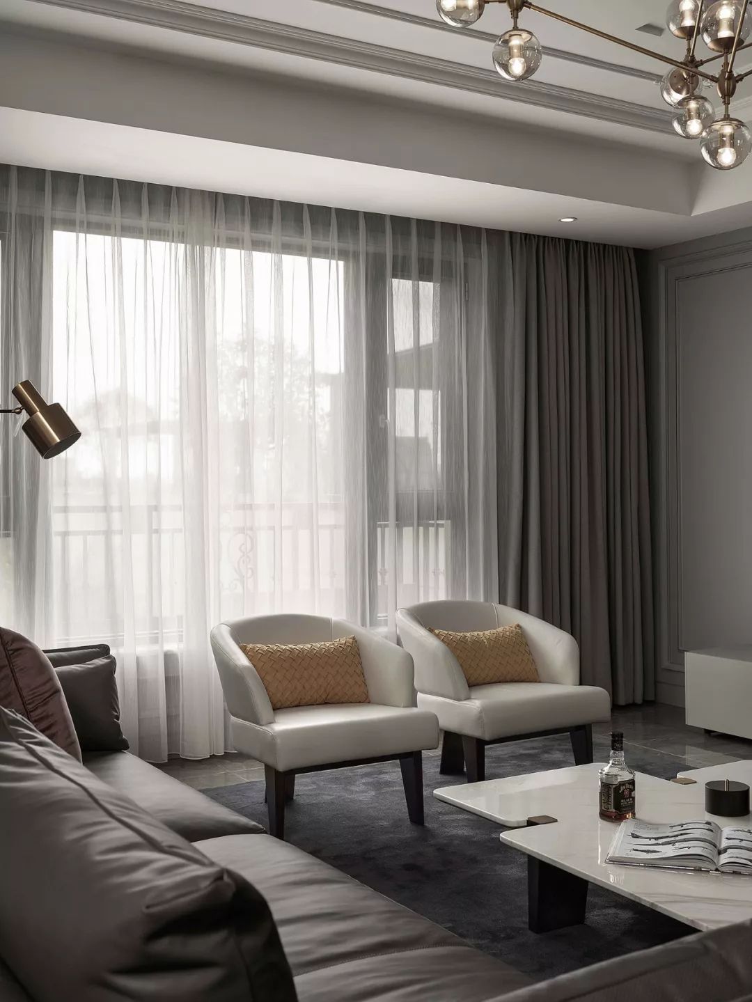 法式轻奢叠拼别墅，中性色的高级格调！-12